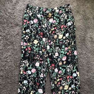 LOFT Floral Wide Leg Pants